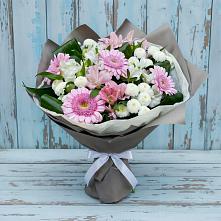 Букет цветов из:  Герберы, Альстромерии и Хризантемы в Нижнем Тагиле