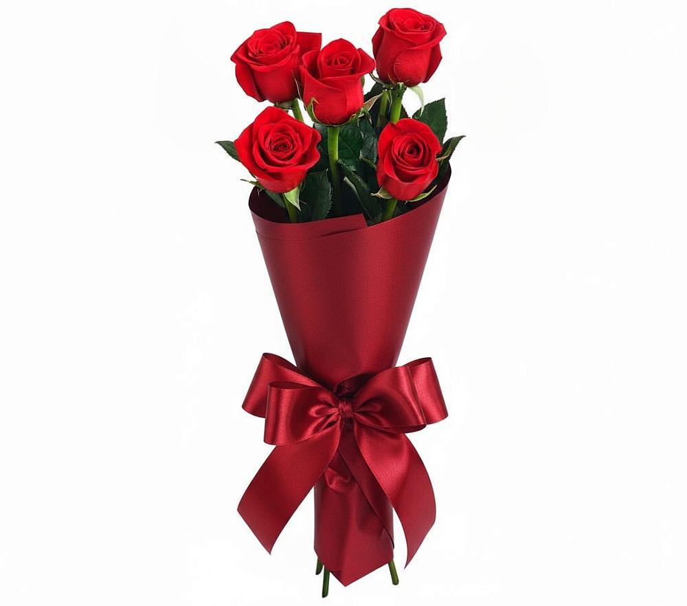 Букет 5 Красных роз Эдлесс Лав в Нижнем Тагиле
