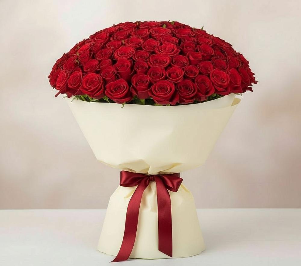 Букет 101 Красная роза Милано в Нижнем Тагиле