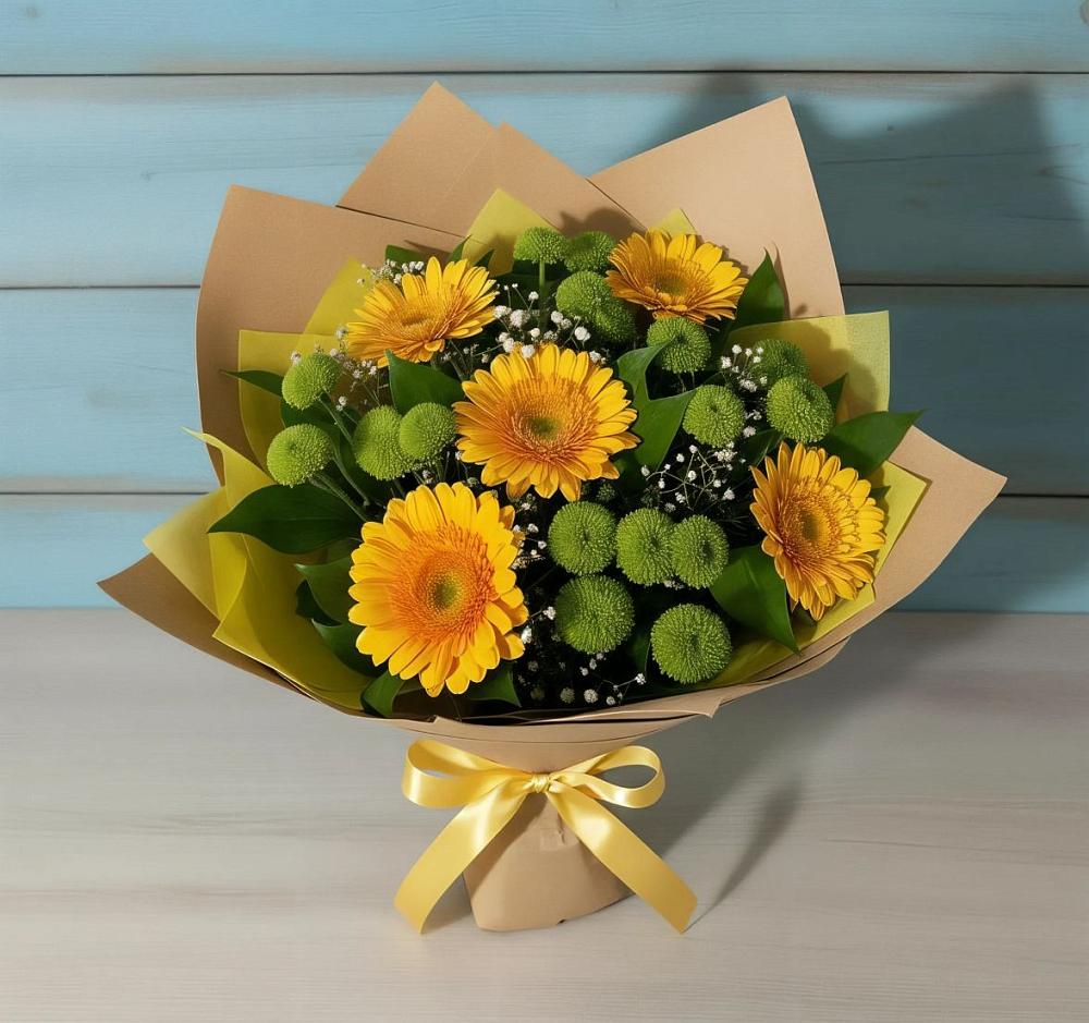 Букет цветов из: Герберы и Хризантемы в Нижнем Тагиле