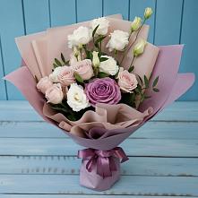 Букет цветов из:  Розы и Лизиантусы в Нижнем Тагиле