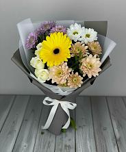 Букет цветов из:  Розы, Герберы и Хризантемы в Нижнем Тагиле