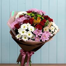 Букет цветов из:  Розы, Хризантемы и Альстромерии в Нижнем Тагиле