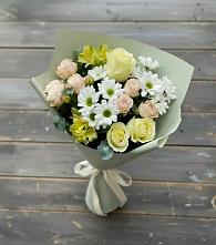 Букет цветов из:  Альстромерии, Розы и Хризантемы в Нижнем Тагиле